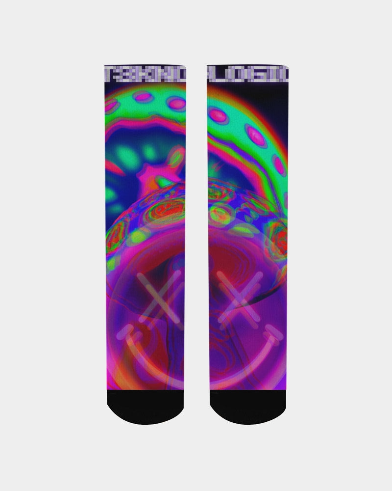T3kNo-Logic "Digital Spore" Trippy Mushroom Socks