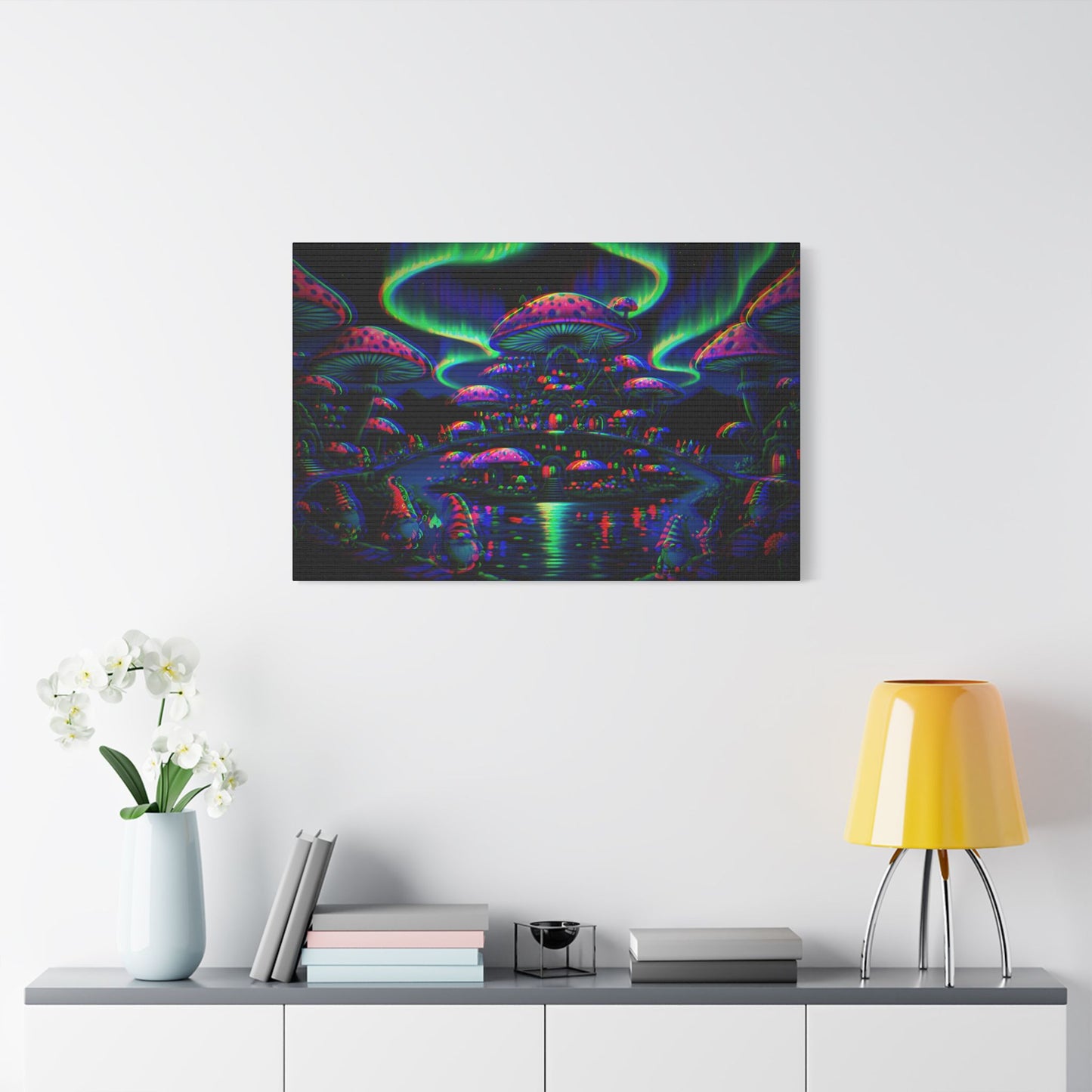T3kNo-Logic "Vibrant Mushroom" Canvas Art