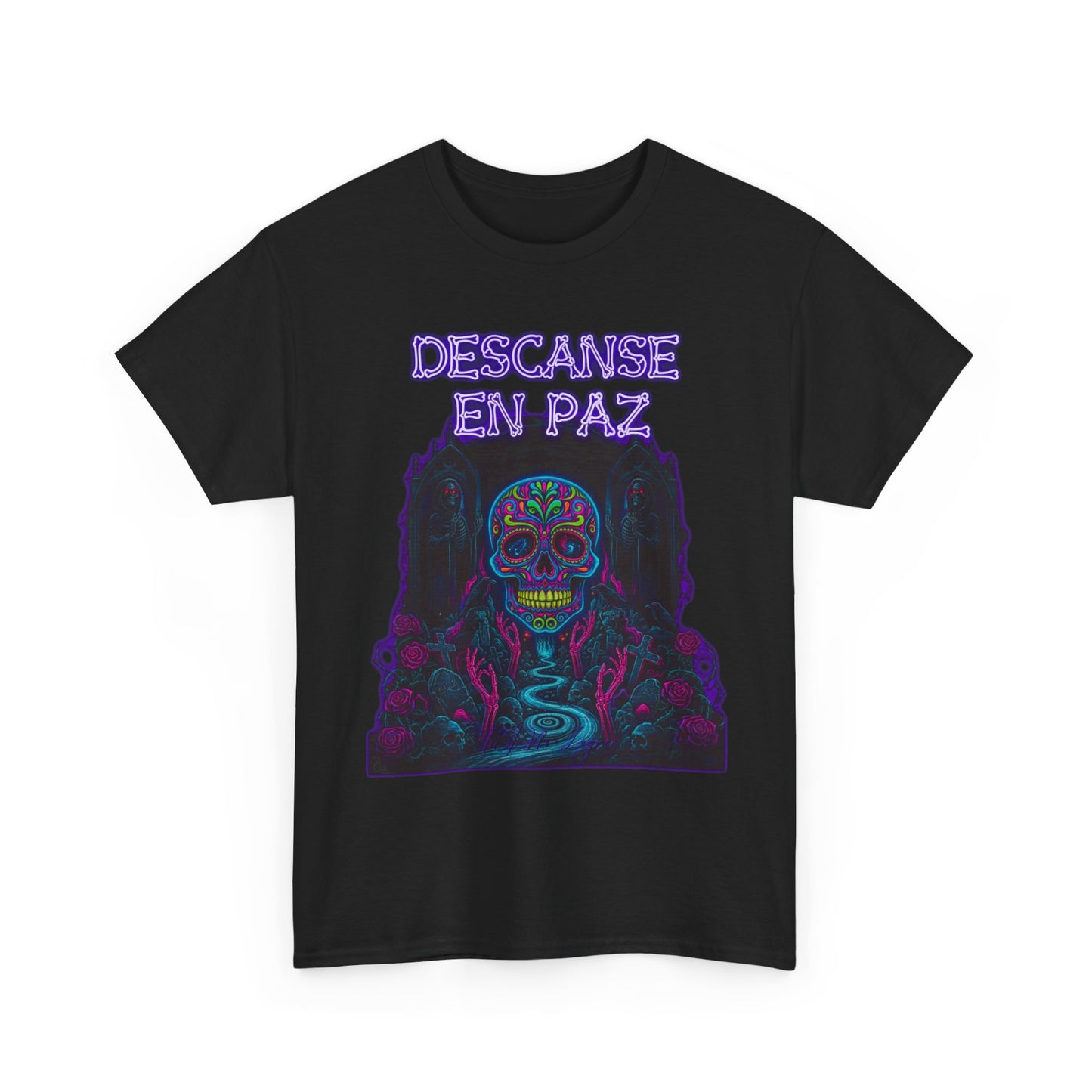 T-Shirt Vibrant Sugar Skull Pattern
