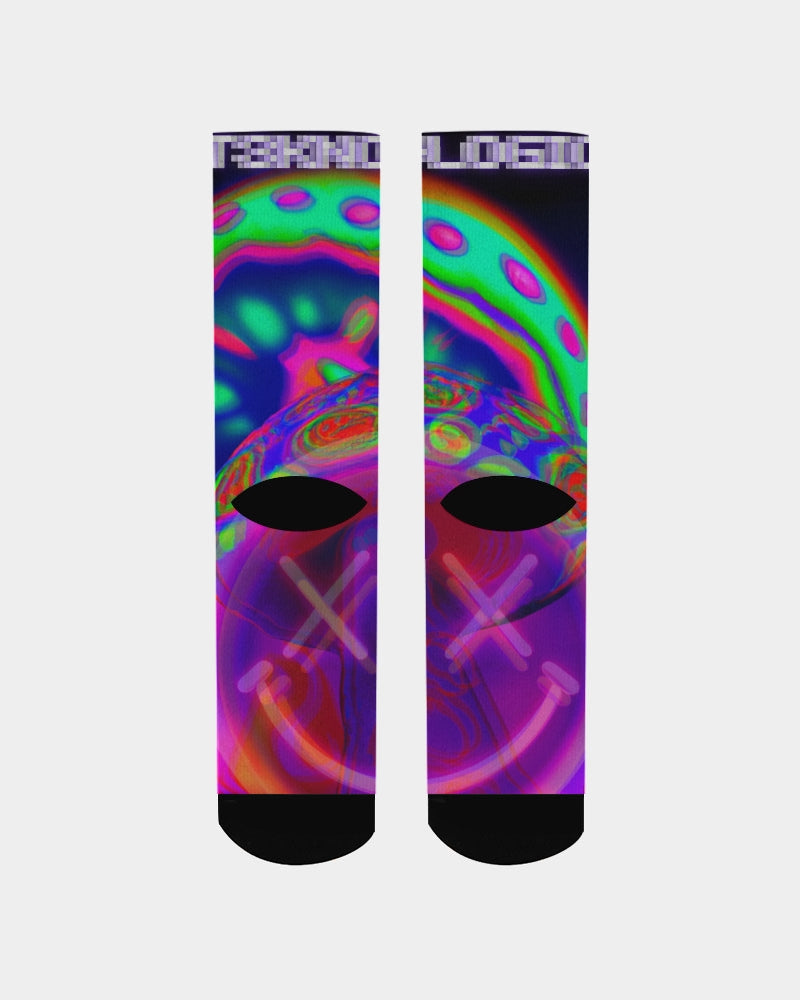 T3kNo-Logic "Digital Spore" Trippy Mushroom Socks