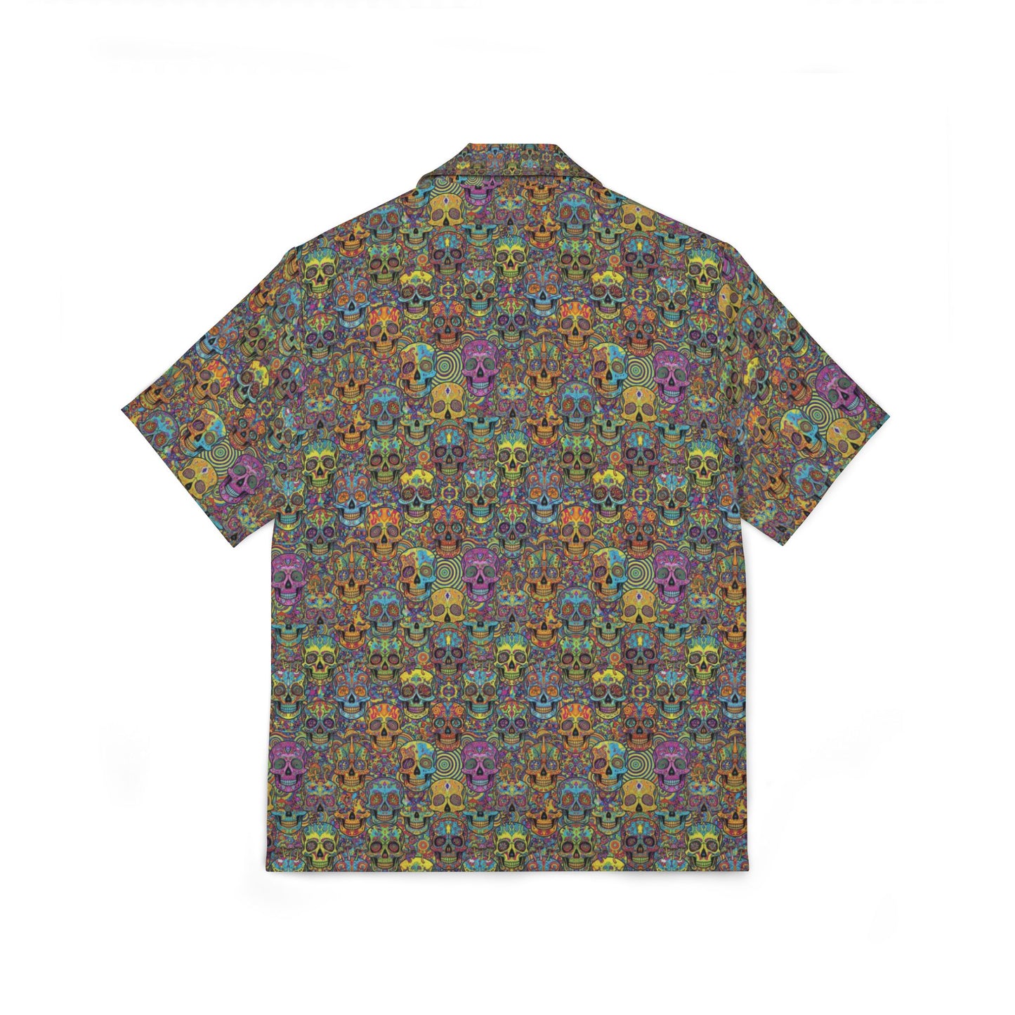 Men's Hawaiian Camp Shirt Sugar Skull Pattern