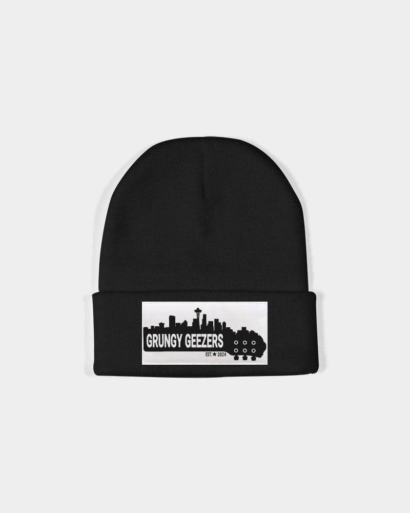 Grungy Geezers Guitar Neck Black and White Solid Knit Beanie | Sportsman