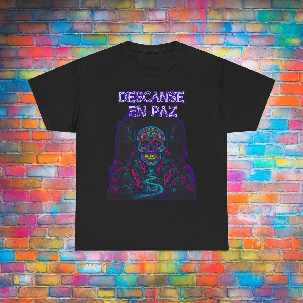 T-Shirt Vibrant Sugar Skull Pattern