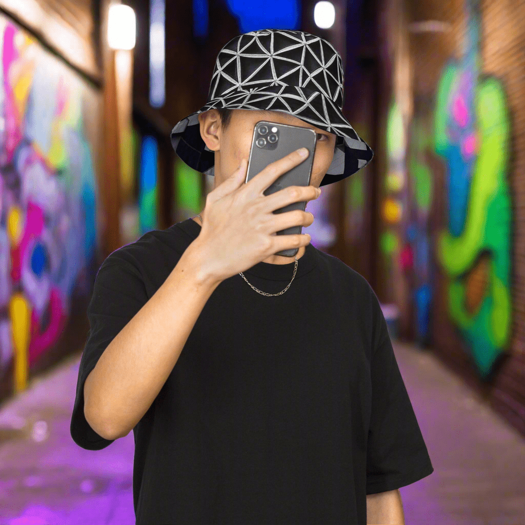 T3kNo - Logic "Digital Camouflage" Reversible Bucket Hat - The Enchanted Bonsai Bazaar
