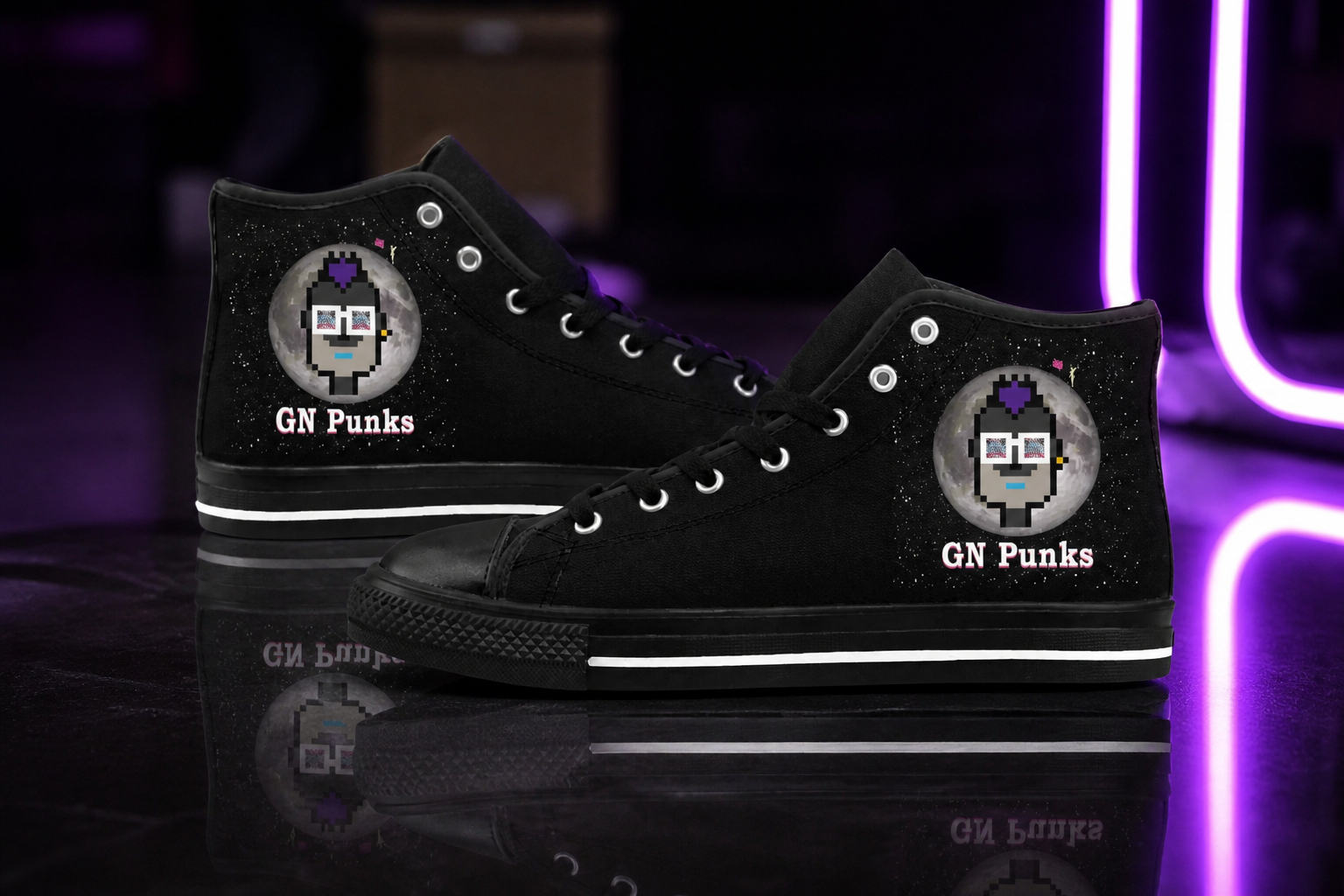 T3kNo-Logic | GNight Punks "Moon Walkers" Sneakers — lifestyle