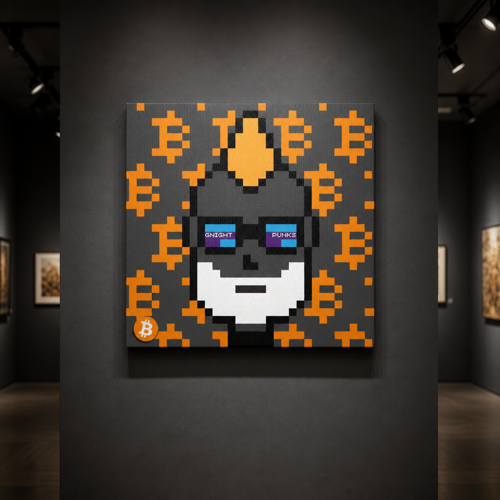 GNIGHT PUNKS BTC ART Gallery Canvas Wraps, Square Frame — lifestyle