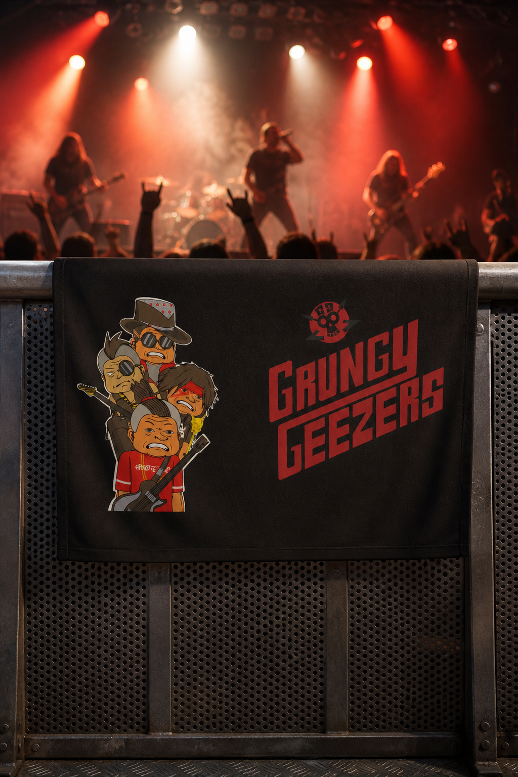T3kNo-Logic | Grungy Geezers "Mosh Pit Mop" Rally Towel — lifestyle