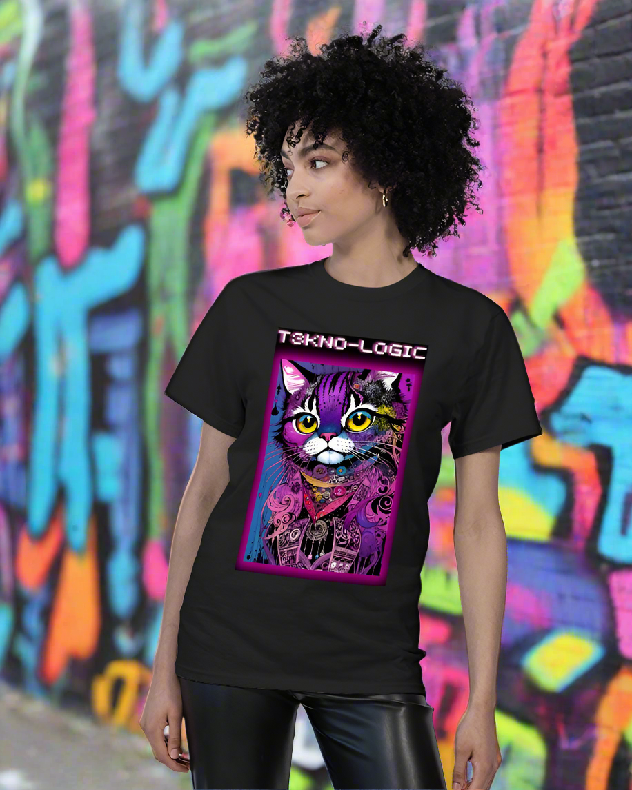 A Cheshire T3kNo-Kitty Tee Punk Rock Hip Hop Streetwear