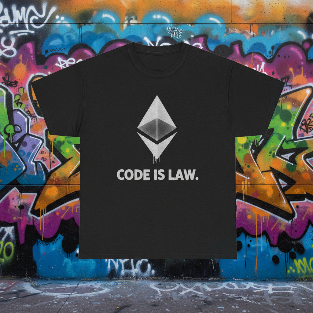 Ethereum 'Code Is Law' T-Shirt — Crypto Dev Tee