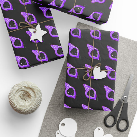 NAK STRATS Pattern Wrapping Paper — Cute Gothic Gift Wrap for Halloween & Cat Lovers