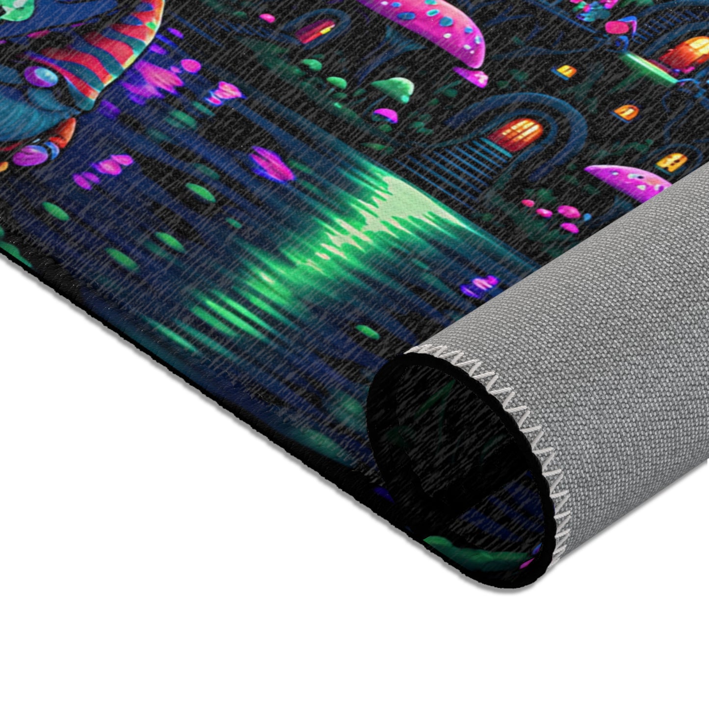T3kNo-Logic "Vibrant Mushroom" Area Rug
