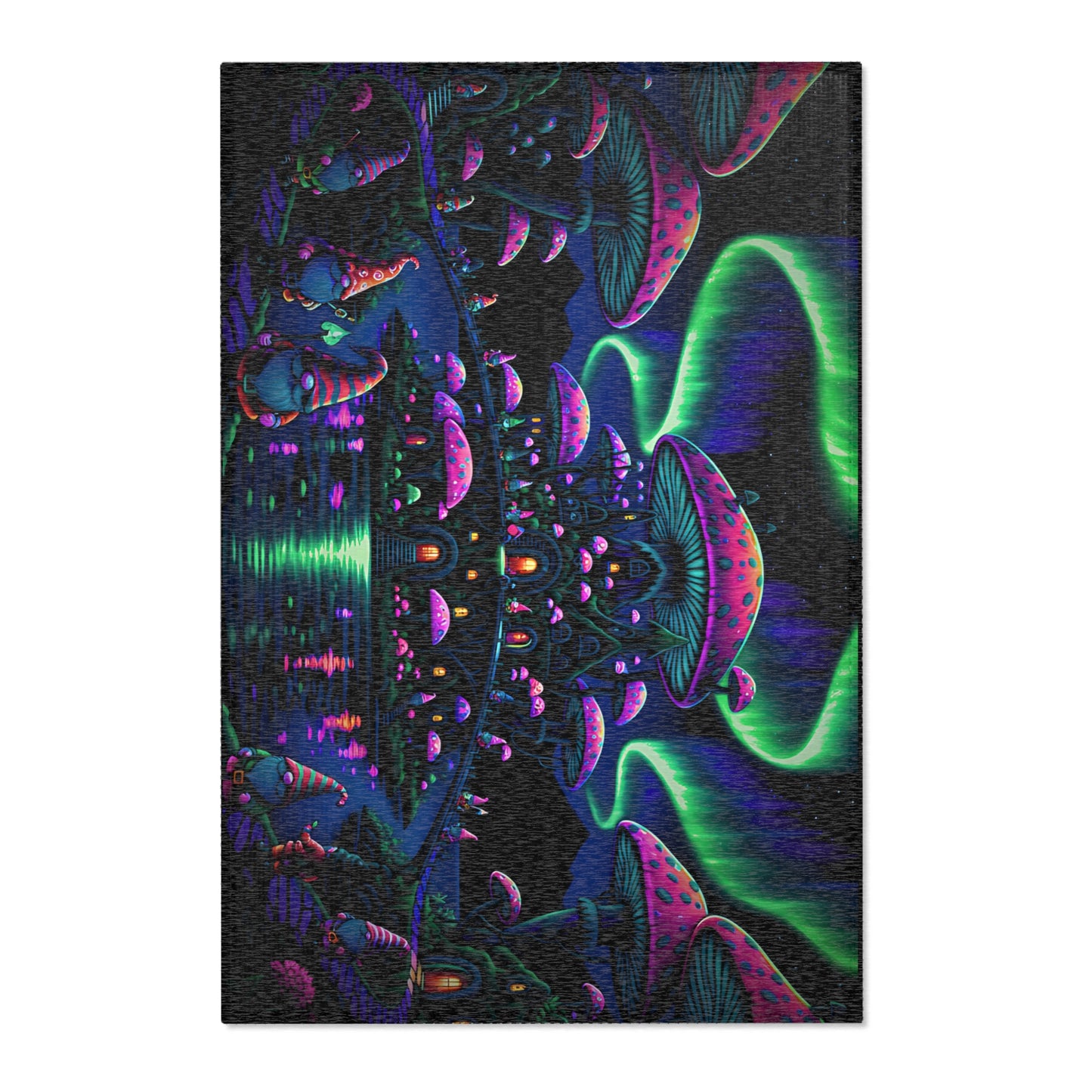 T3kNo-Logic "Vibrant Mushroom" Area Rug