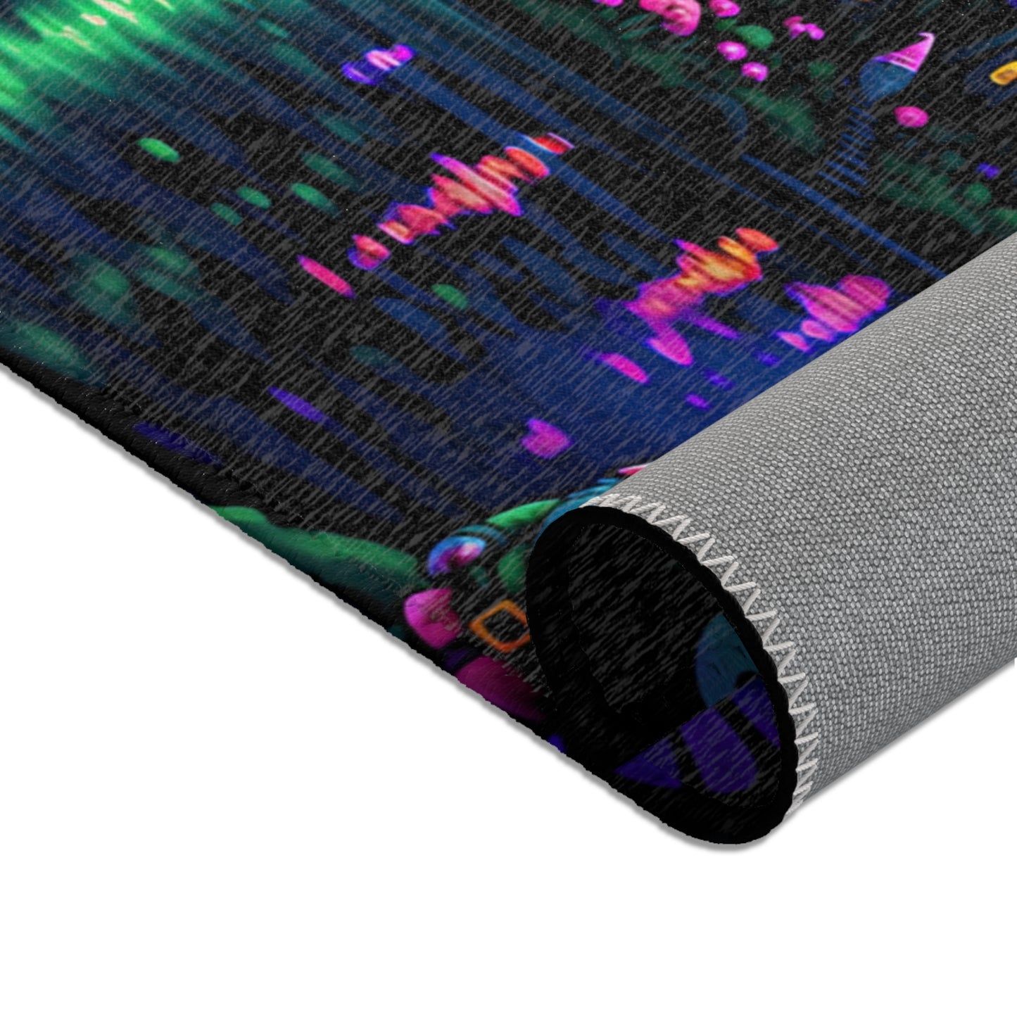 T3kNo-Logic "Vibrant Mushroom" Area Rug