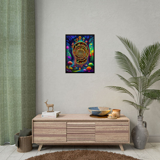 T3kNo-Logic "Psylosportal #2" Trippy Mushroom Art Poster