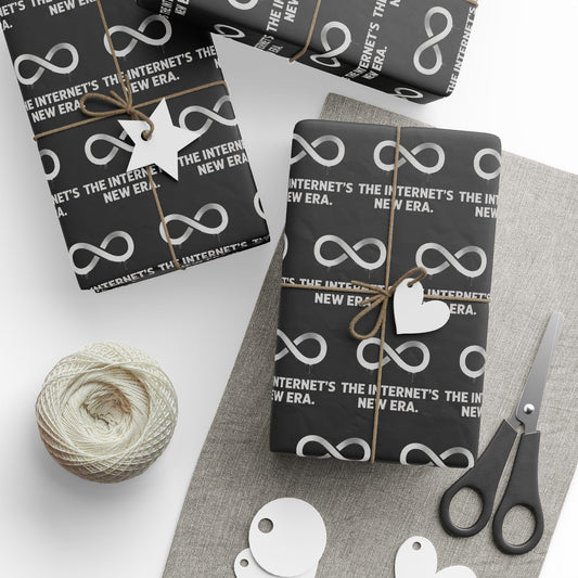 Wrapping Paper — Black Infinity Logo & “The Internet’s New Era.” Gift Wrap