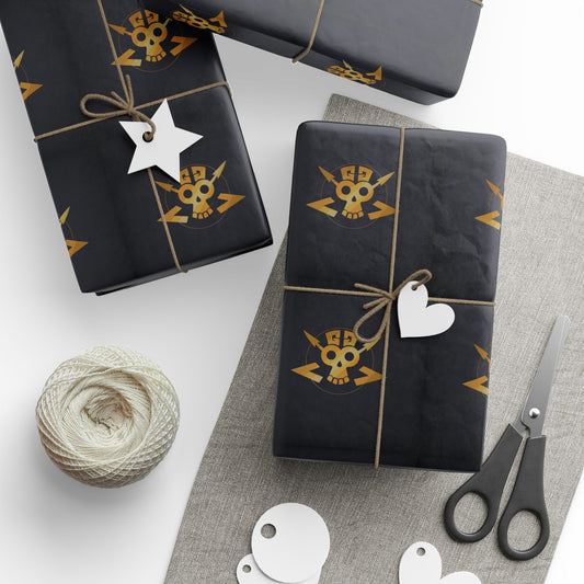 Grungy Geezers Black & Gold Fleur Gift Wrapping Paper — Elegant Luxury Present Wrap