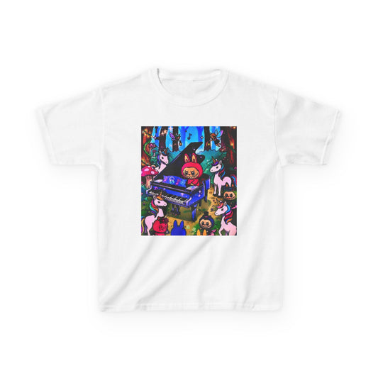 Whimsical Kids Music Tee, Fun Kids Shirt, Creative Gift for Child, Colorful Animal Art T-Shirt, Birthday Gift for Kids, Playful Cotton Tee