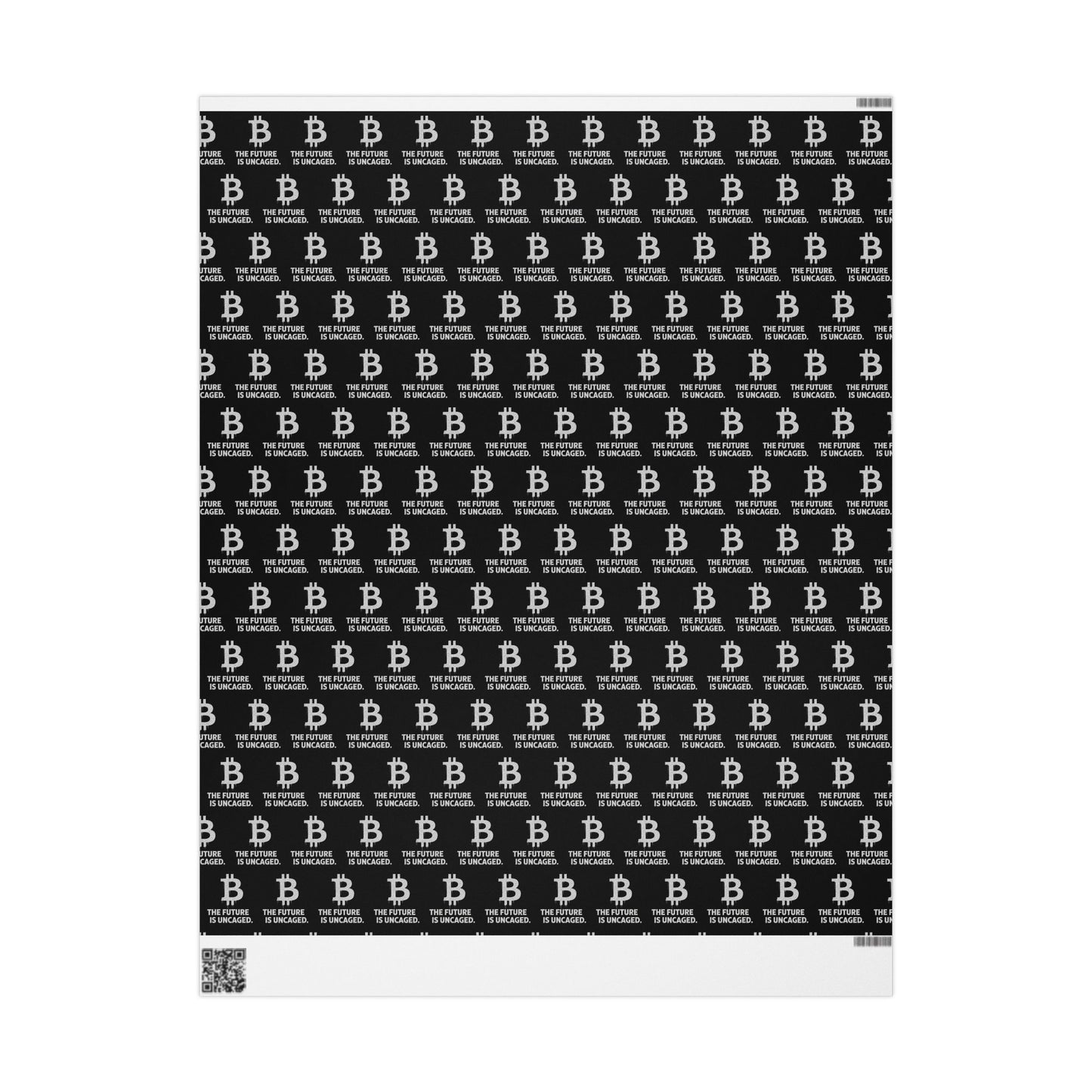 Bitcoin 'The Future Is Uncaged' Black Wrapping Paper - Crypto Gift Wrap