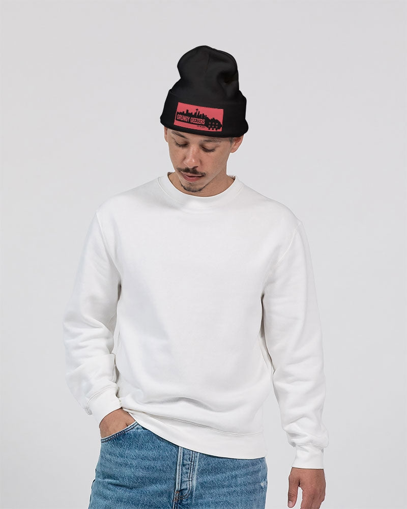 Grungy Geezers Guitar Neck Cityscape Solid Knit Beanie | Sportsman