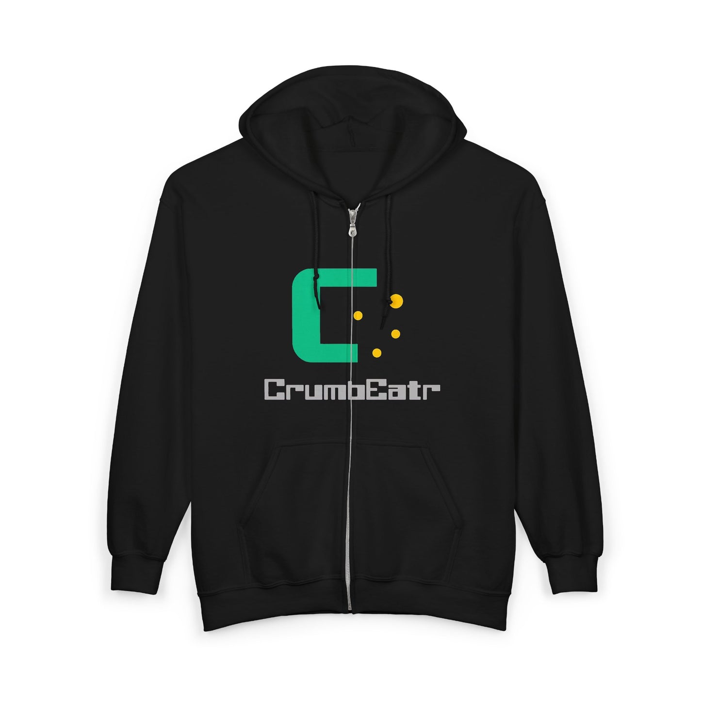 CrumbEatr Logo Zip Hoodie — Retro Pixel Gaming Hoodie