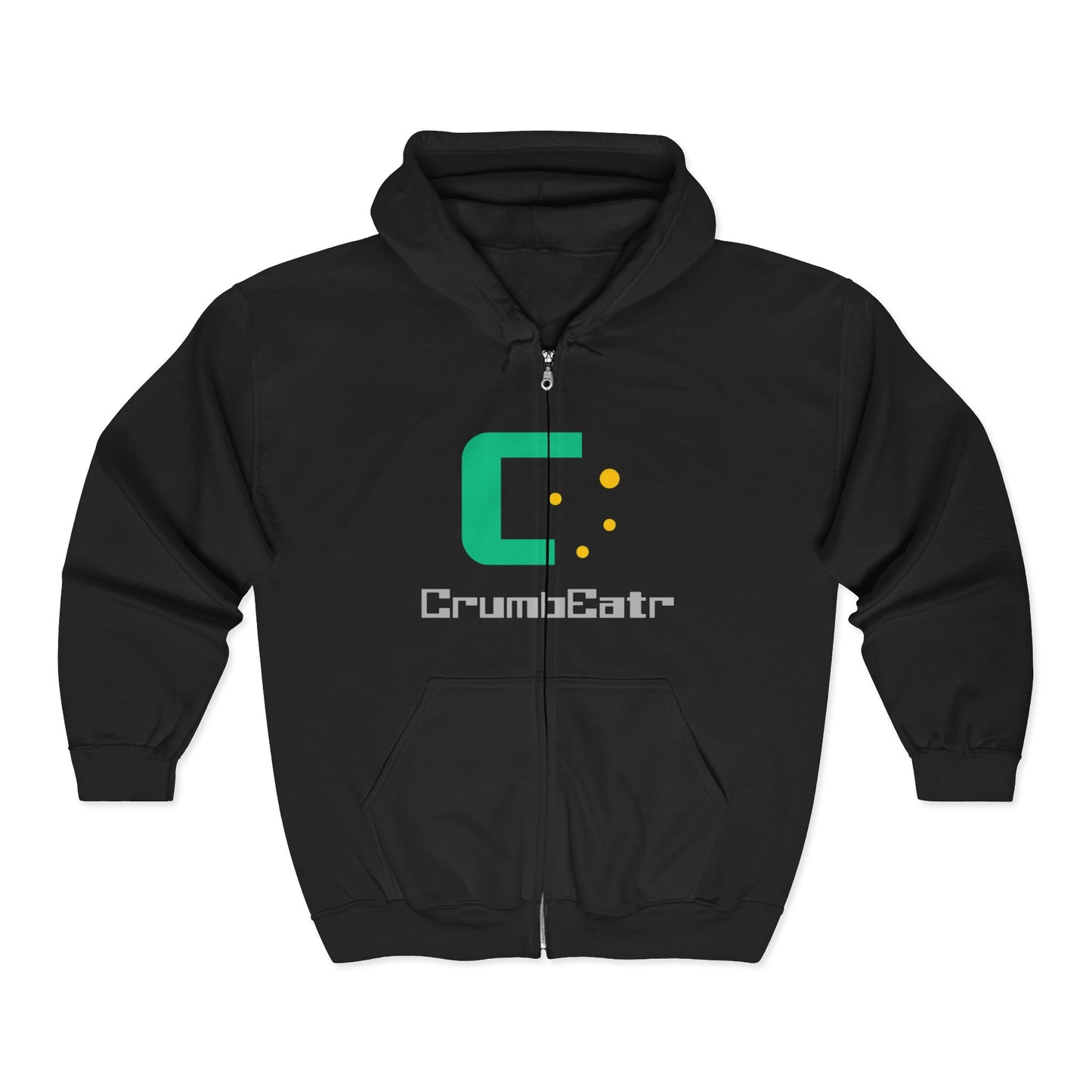 CrumbEatr Logo Zip Hoodie — Retro Pixel Gaming Hoodie