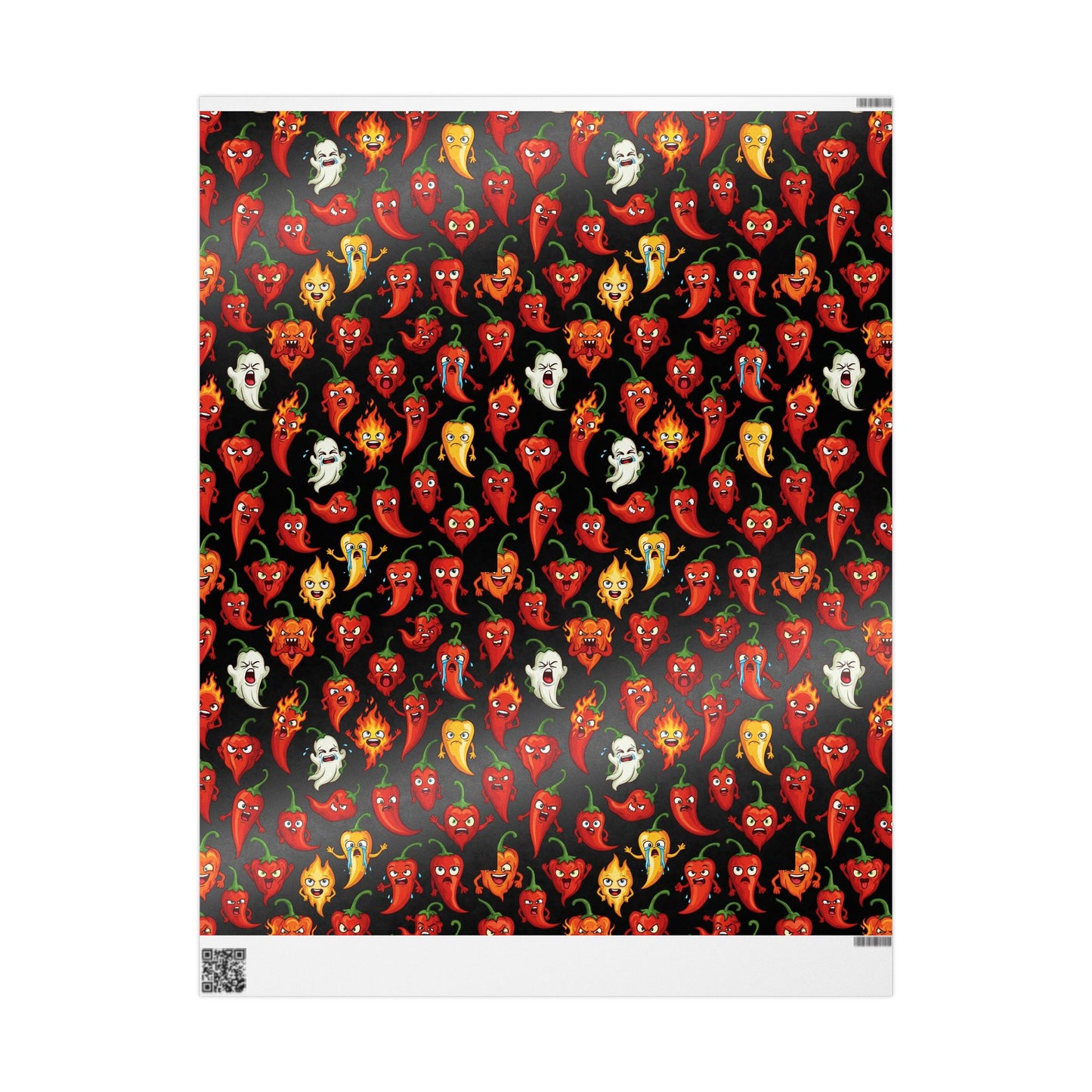 IC Spicy Pepper Pattern Wrapping Paper — Fun Chili Pepper Gift Wrap for Foodies & Fiesta Parties
