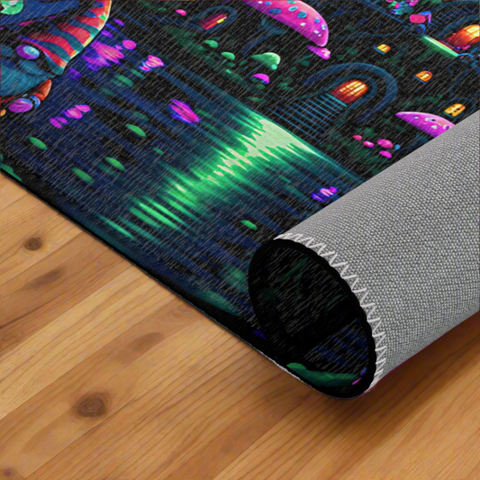 T3kNo-Logic "Vibrant Mushroom" Area Rug