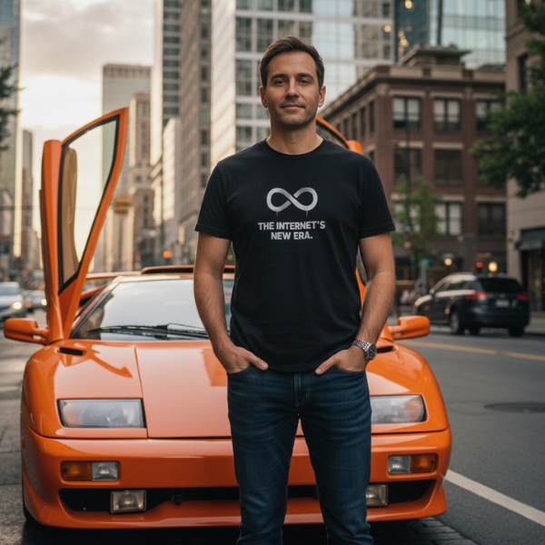 Internet Computer Logo T‑Shirt — “The Internet’s New Era.” Graphic Tee for Tech Fans