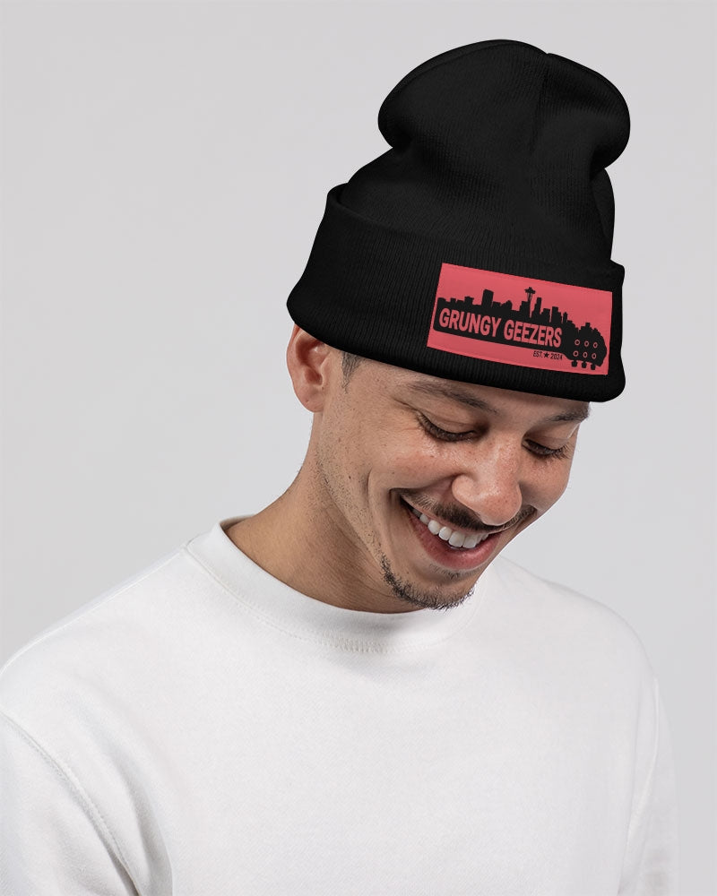 Grungy Geezers Guitar Neck Cityscape Solid Knit Beanie | Sportsman