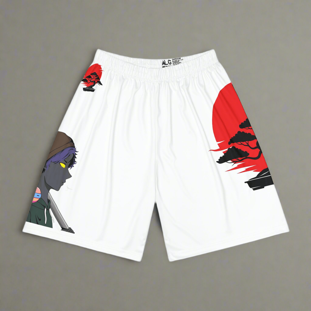 Basketball Shorts - Daku Motoko Dojo - Made In The USA - T3kNo - Logic.xyz
