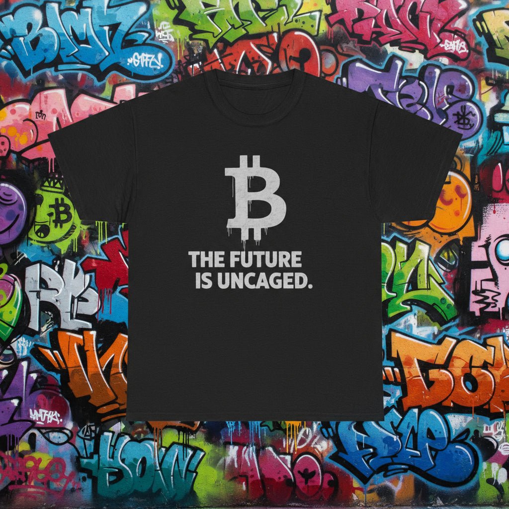 Bitcoin “The Future Is Uncaged” T-Shirt - The Enchanted Bonsai Bazaar