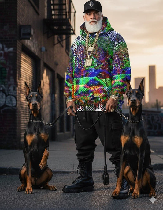 Black Flags and Bonsai Men's All - Over Print Hoodie - The Enchanted Bonsai Bazaar