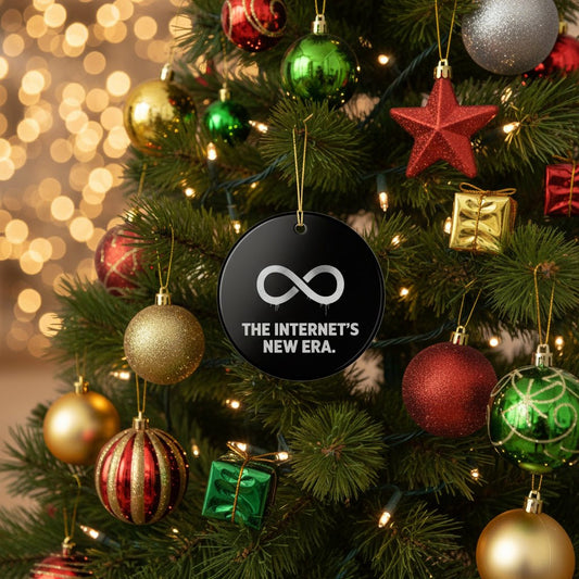 Ceramic Ornament — "The Internet's New Era" Infinity Logo Holiday Decoration - The Enchanted Bonsai Bazaar