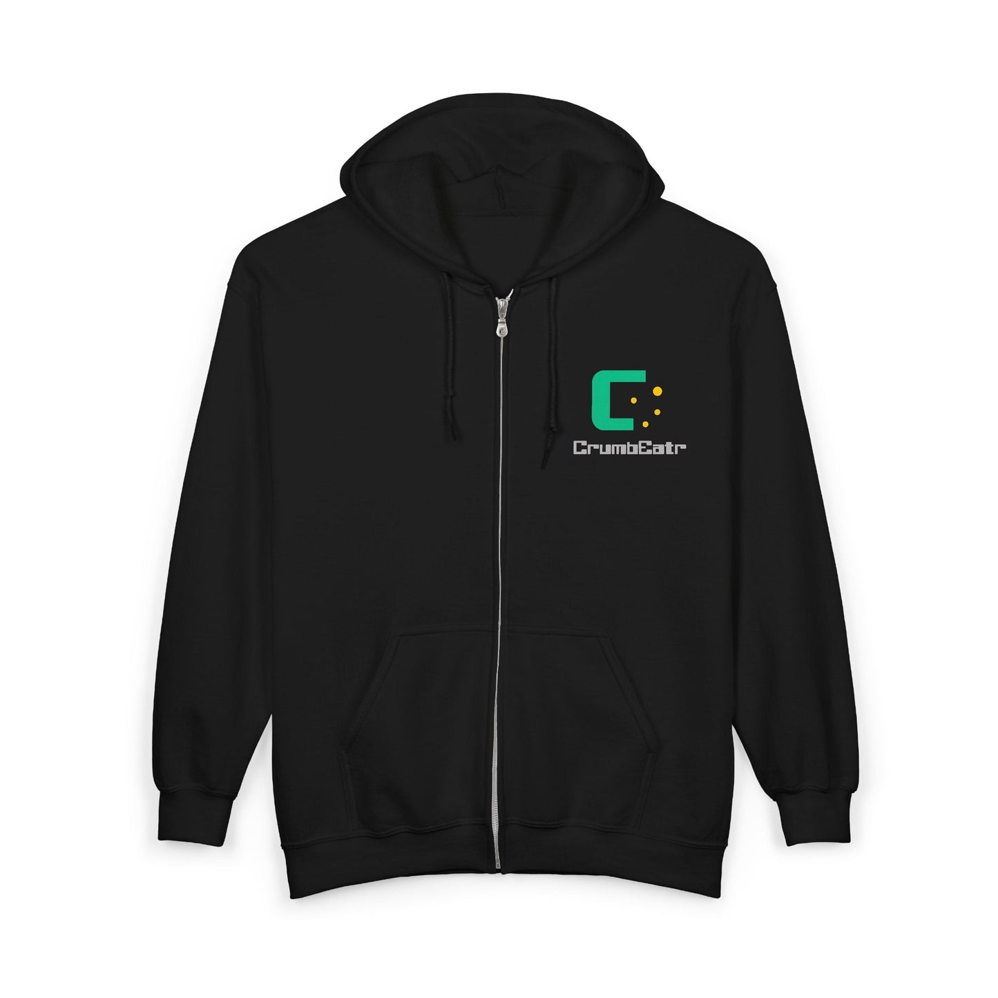 CrumbEatr Dual Logo Zip Hoodie — Retro Pixel Gaming Sweatshirt - The Enchanted Bonsai Bazaar