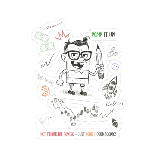 Doodle Finance Sticker Pack — 'Pamp It Up' Kiss - Cut Laptop Stickers - T3kNo - Logic.xyz