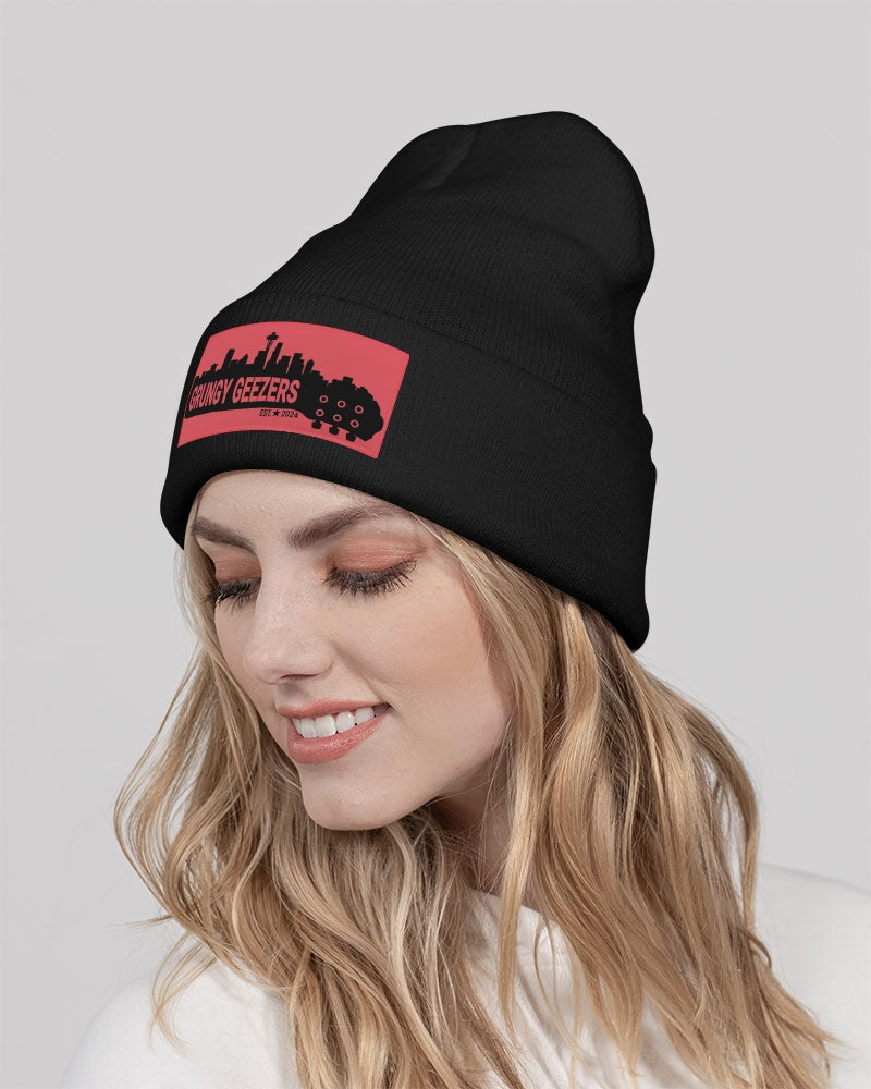 Grungy Geezers Guitar Neck Cityscape Solid Knit Beanie | Sportsman