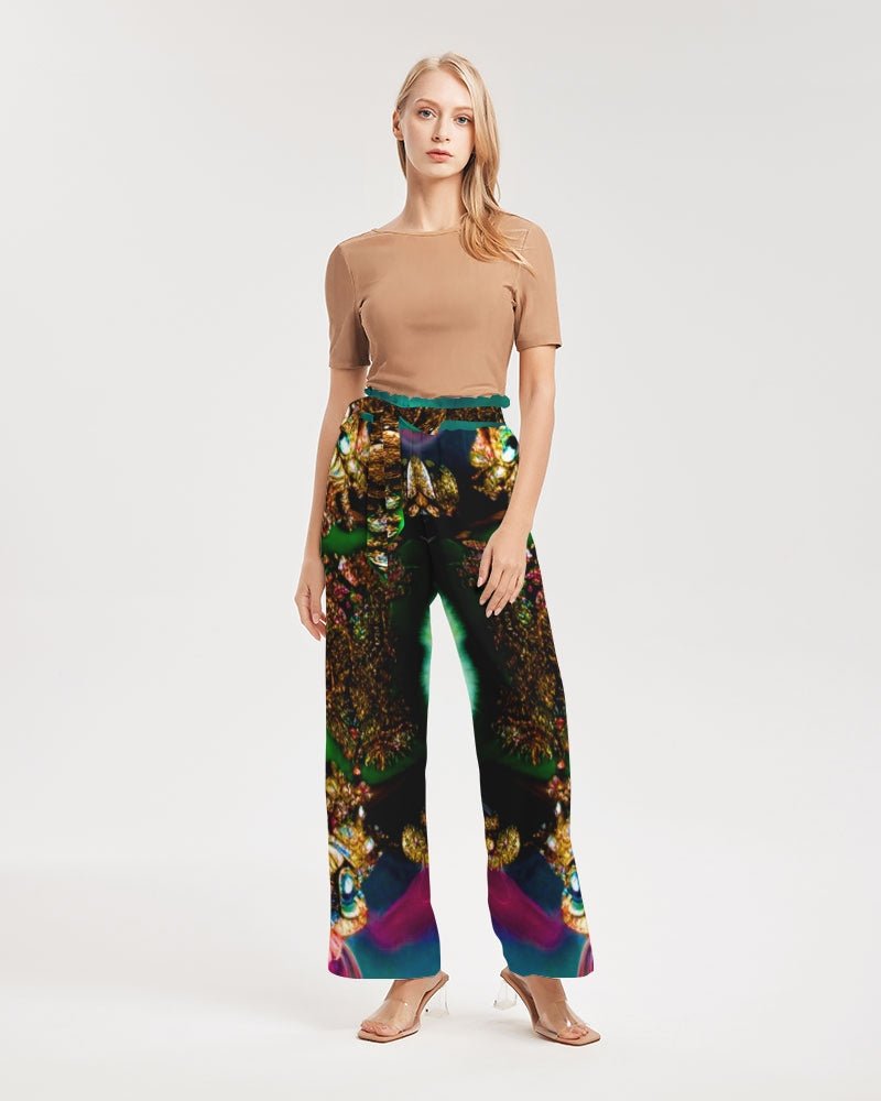 Fractalized Kitty Women's All - Over Print High - Rise Wide Leg Pants - The Enchanted Bonsai Bazaar