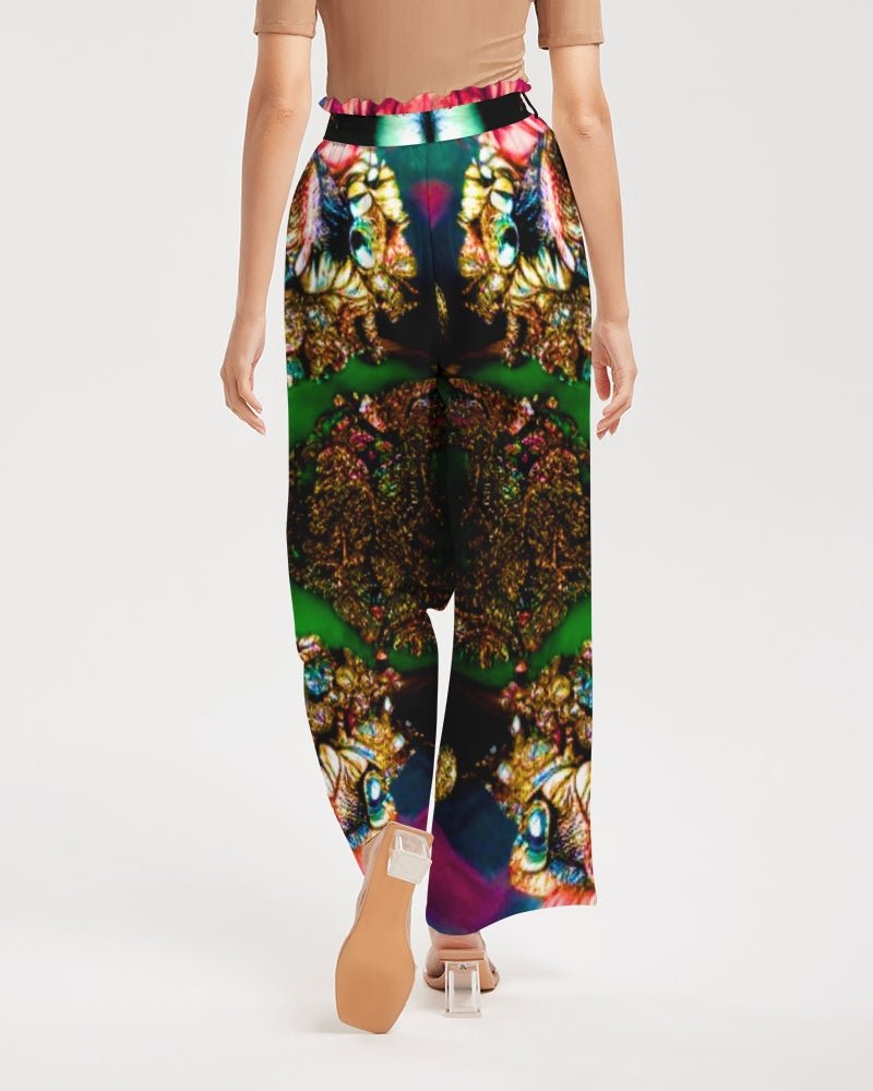 Fractalized Kitty Women's All - Over Print High - Rise Wide Leg Pants - The Enchanted Bonsai Bazaar