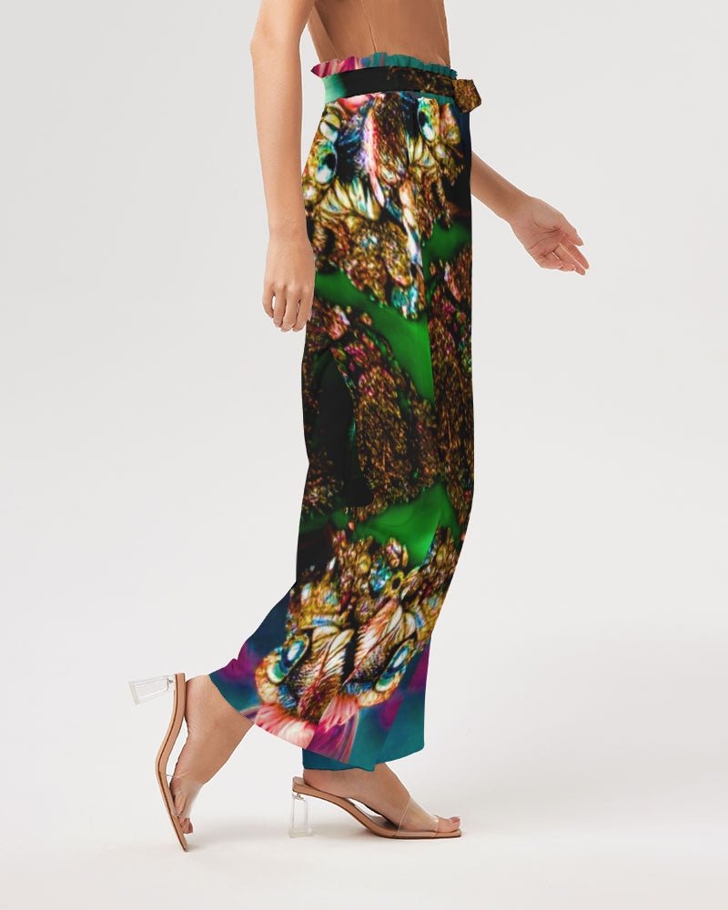 Fractalized Kitty Women's All - Over Print High - Rise Wide Leg Pants - The Enchanted Bonsai Bazaar