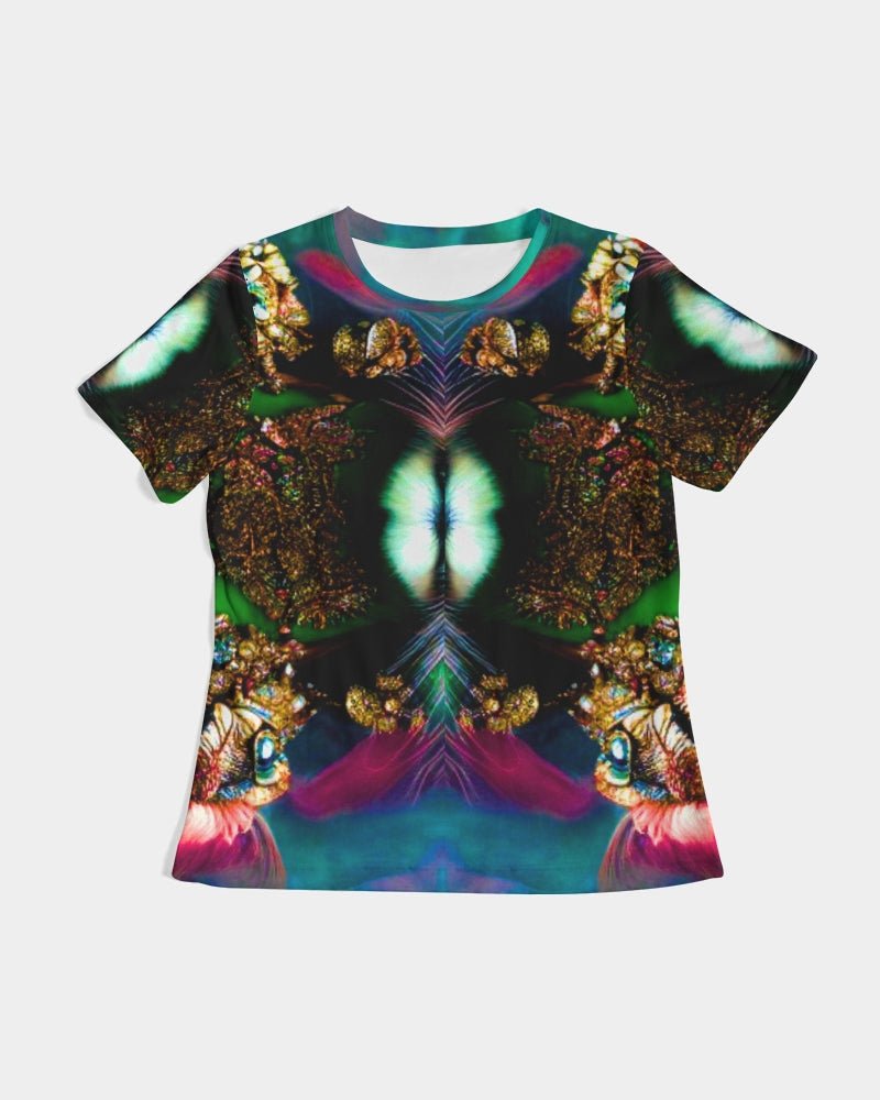 Fractalized Kitty Women's All - Over Print Tee - The Enchanted Bonsai Bazaar