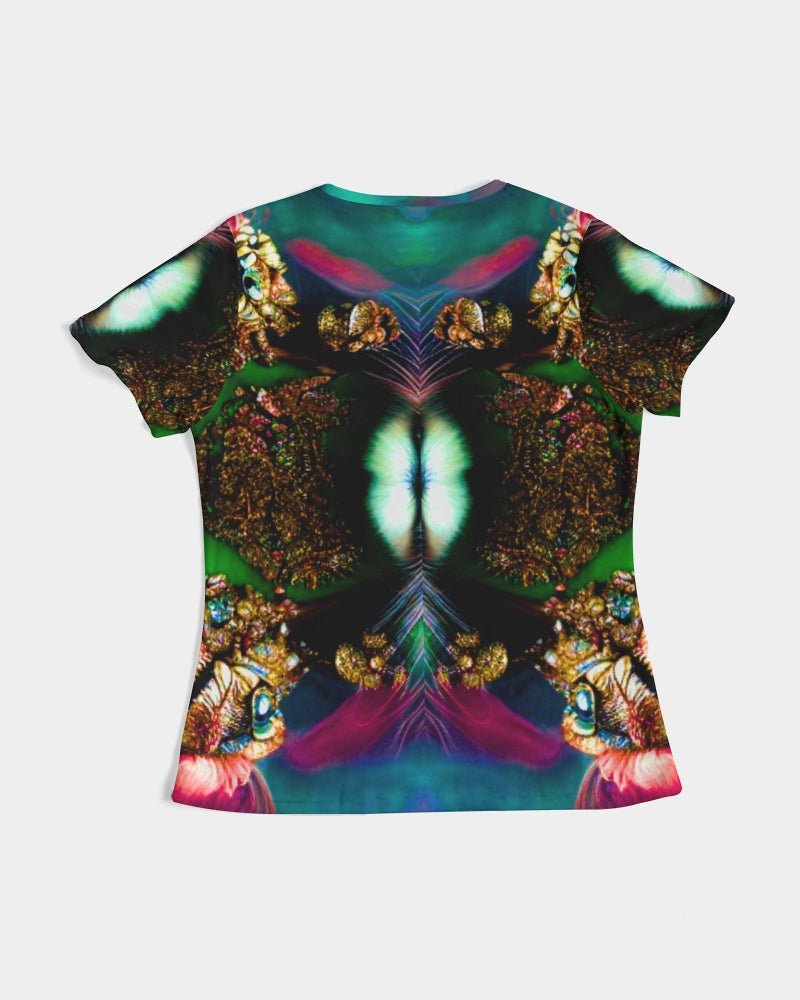Fractalized Kitty Women's All - Over Print Tee - The Enchanted Bonsai Bazaar