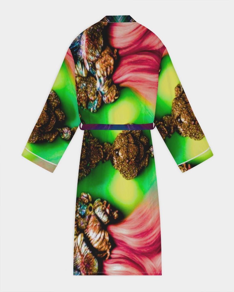 Fractalized Kitty Women’s Satin Robe - The Enchanted Bonsai Bazaar