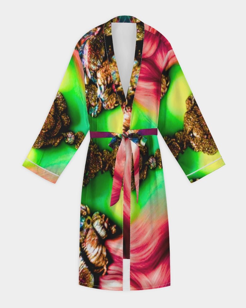 Fractalized Kitty Women’s Satin Robe - The Enchanted Bonsai Bazaar