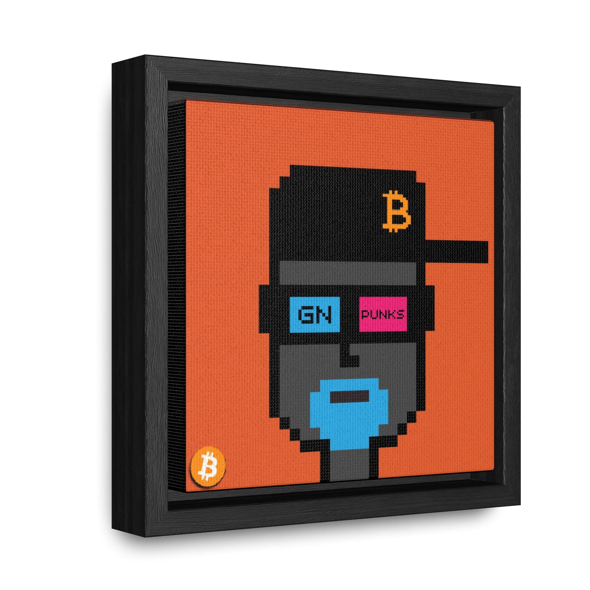 GNight Punks "Satoshi's Glow" BTC Orange Canvas Art - T3kNo - Logic.xyz