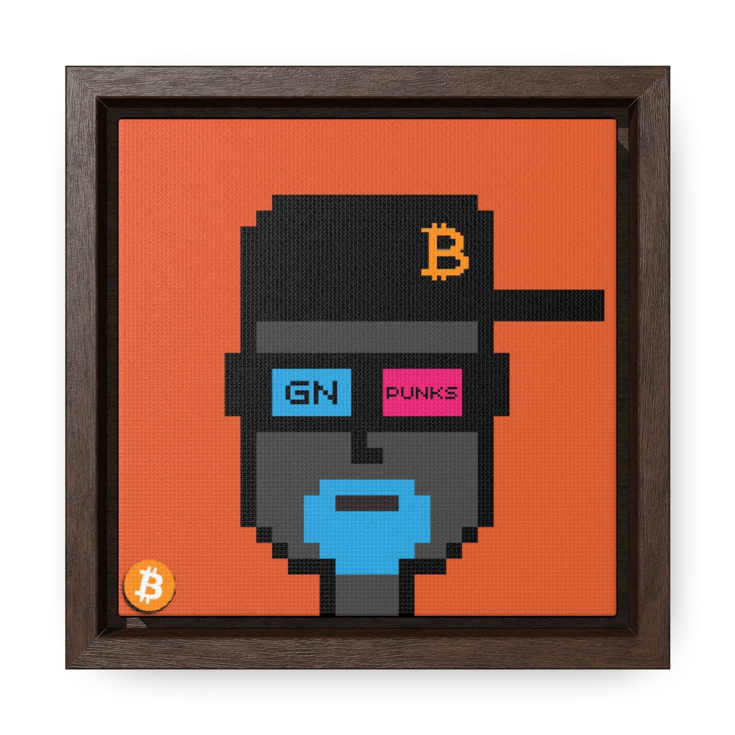 GNight Punks "Satoshi's Glow" BTC Orange Canvas Art - T3kNo - Logic.xyz
