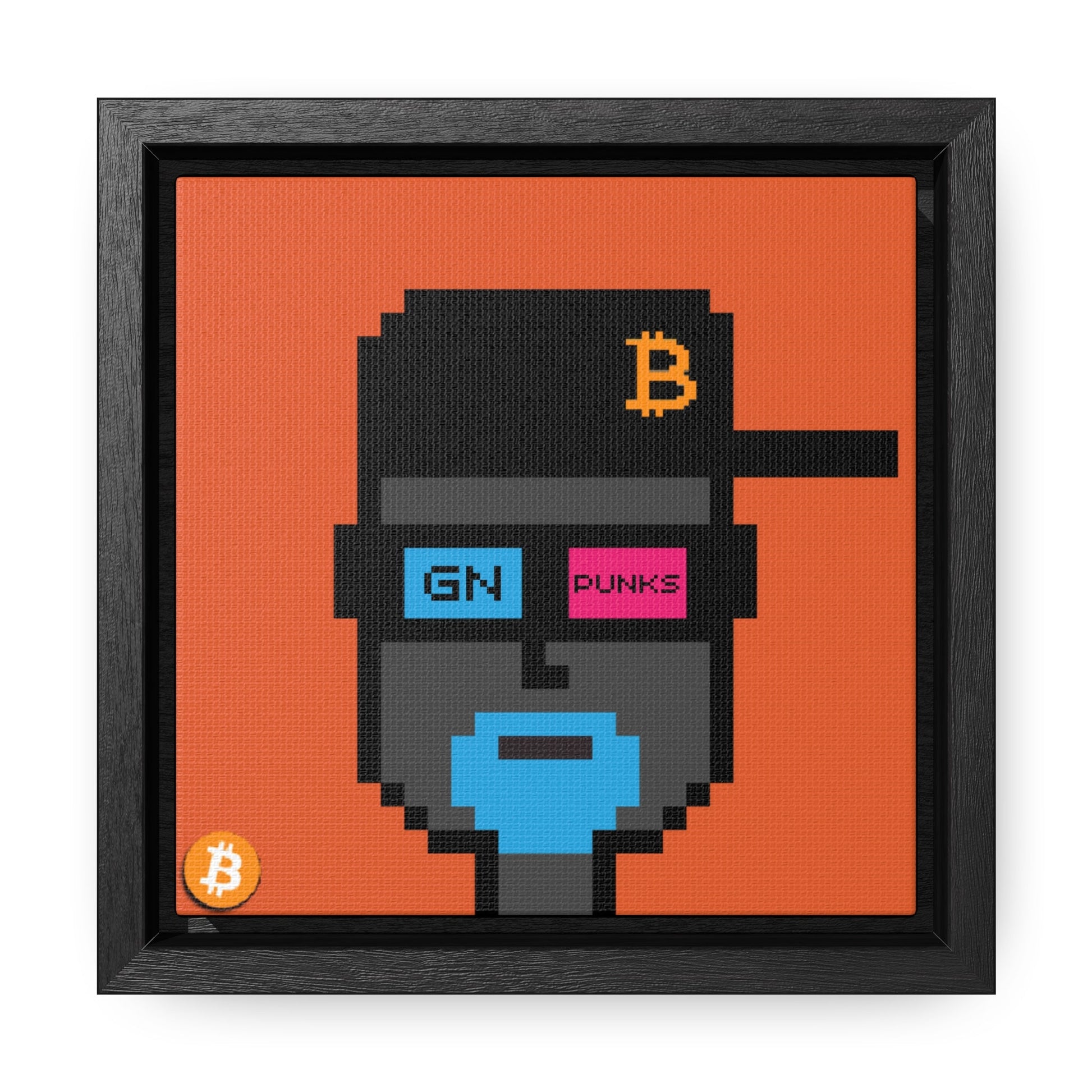 GNight Punks "Satoshi's Glow" BTC Orange Canvas Art - T3kNo - Logic.xyz