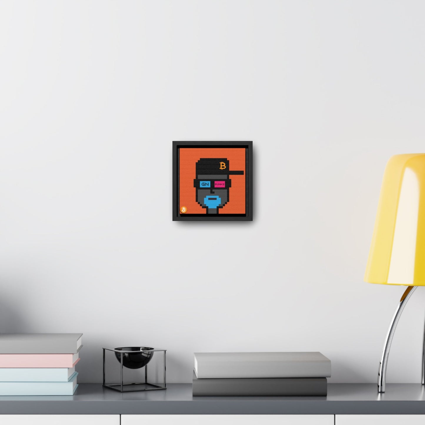 GNight Punks "Satoshi's Glow" BTC Orange Canvas Art - T3kNo - Logic.xyz