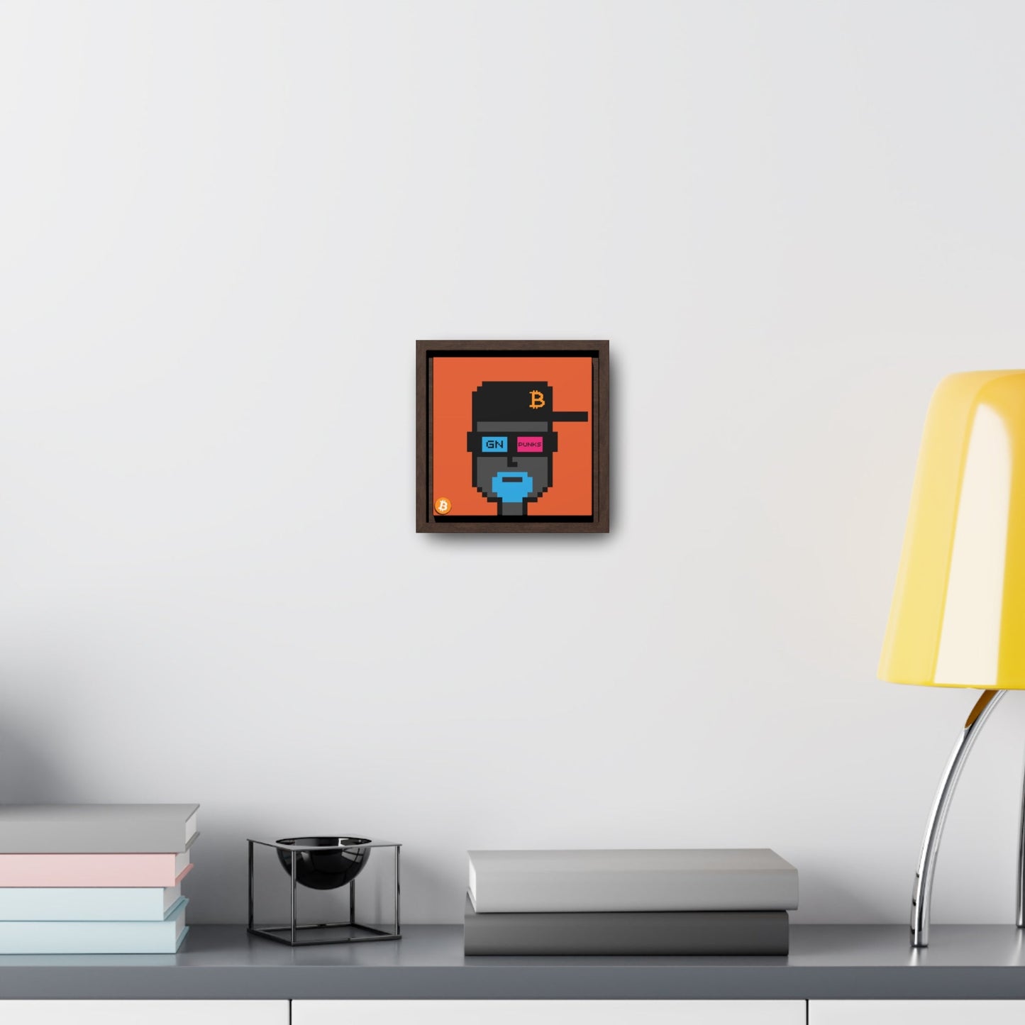 GNight Punks "Satoshi's Glow" BTC Orange Canvas Art - T3kNo - Logic.xyz