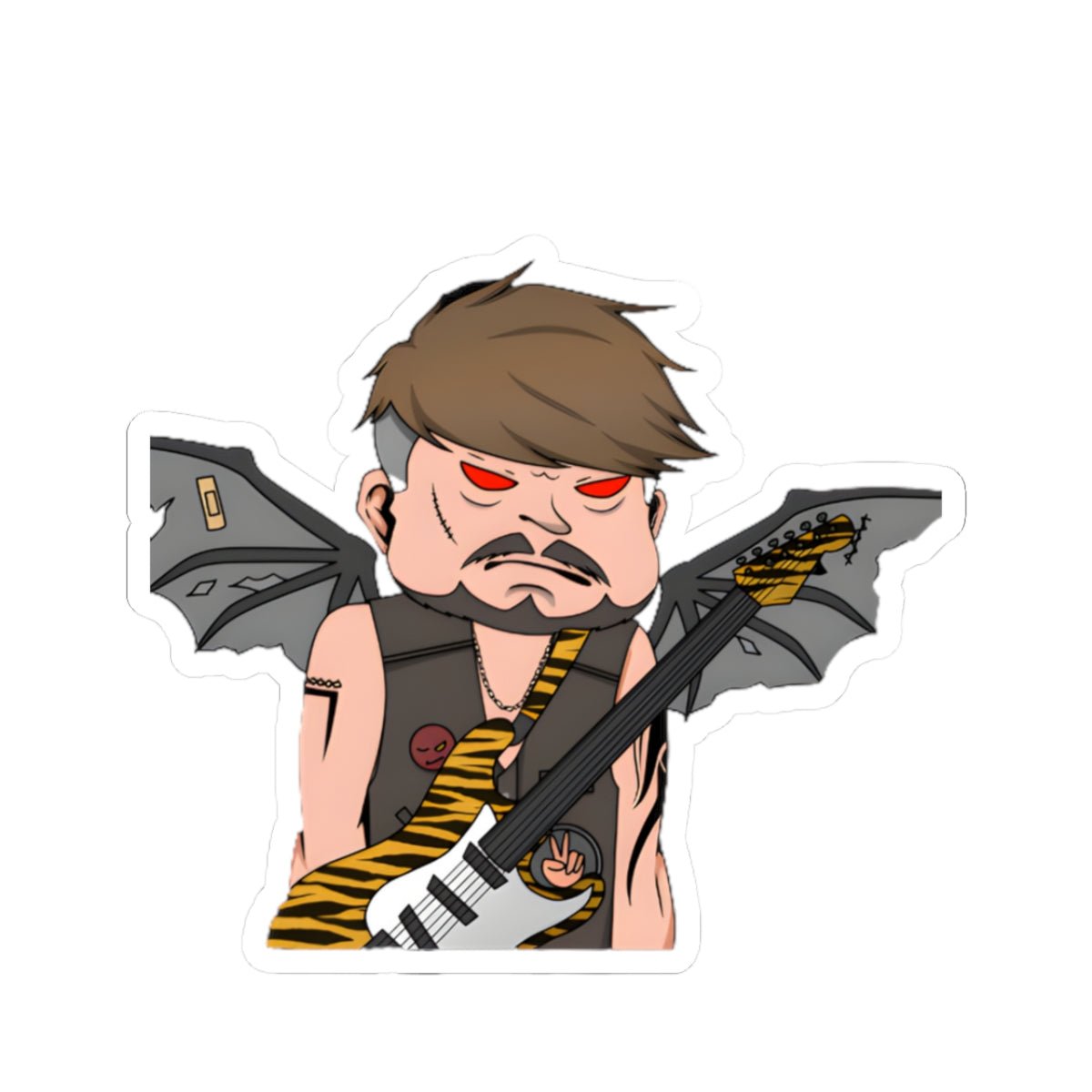 Grungy Geezer 1 Sticker — Kiss - Cut Vinyl Decal for Laptops & Guitars - T3kNo - Logic.xyz