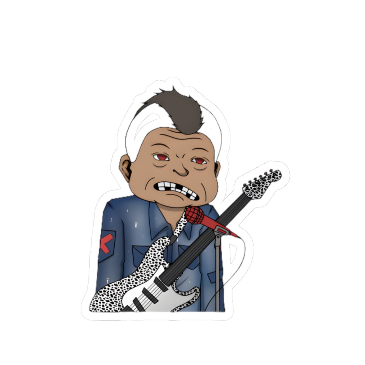 Grungy Geezer 2 Sticker — Punk Retro Music Kiss - Cut Decal - The Enchanted Bonsai Bazaar